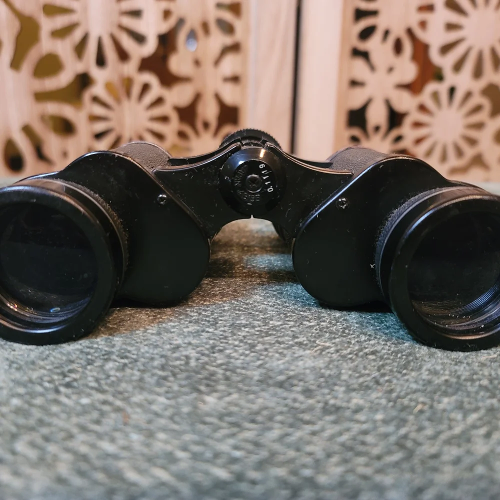 Vintage Focal Kmart 7x35 Binoculars Hard Coated Porro Prism Lens Cover Black